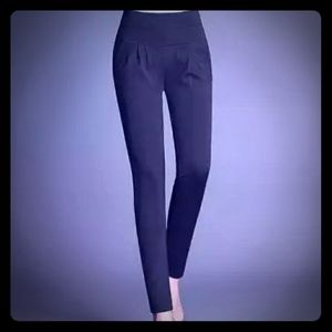 High rise pleated dress slacks with front pockets